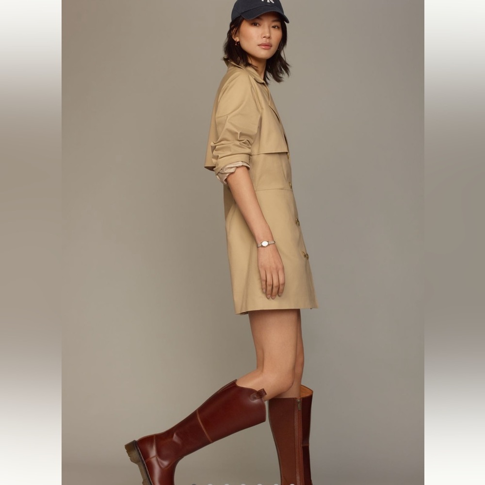 Anthropologie MARE MARE Tan Trench Coat Dress Like New Never Worn!